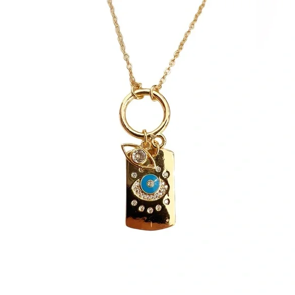 New without tags evil eye charm gold necklace - Picture 6 of 6